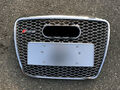 Für Audi A6 C6 2005-2011 RS6 Stil Kühlergrill Glänzend Silber Front Grill