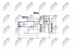 NTY NPZ-HY-532 Gelenksatz, Antriebswelle für HYUNDAI