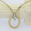 ♦ Collier in 14 kt 14k 585er Gelb Weiß Gold Brillanten Brillant Halskette Ketten