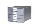 Ablagebox grau mit 4 Fächer geschlossen für DIN A4/C4 Impuls Karma 10128 HAN