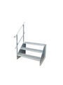 Standtreppe freistehend Treppe 3 Stufen verzinkt, 60 - 160 cm B, 63 cm H, 1 Gel.