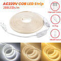 COB LED Streifen 220V Leiste Band Stripe Lichtschlauch Lichterkette Wasserdicht