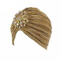 Frauen Diamant Juwel Turban Hüte Mode Plissee indische Kappe