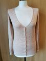 Pimkie Weste Strickjacke Cardigan mit V-Ausschnitt rose nude Gr.S