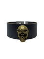 Lederarmband Lederarmband Herren Armband breit mit Totenkopf Skull Desgin