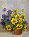 Ölgemälde Stillleben F. Sosnowski (XX) Blumen Blumenstrauß Vintage 40 x 34cm