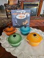 Le Creuset Mini-Cocotte Set "Botanique" 4 St. neu Keramik mit Buch