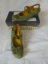 Think Lunah High Heels Gr 38 Leder Echtleder grün Apfel + Orig.Karton