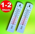 1 - 2x Thermometer innen außen weiß Zimmer Gartenthermometer Außenthermometer