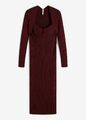 Strickkleid in Rippotik Gr. 40/42 Bordeaux Midi-Kleid Langarm Freizeitkleid Neu