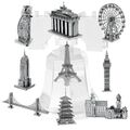 Architektur 3D - Laser Metall Puzzle: Brücken Tower Big Ben Turm von Pisa Padoge