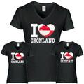 Shirt LOVE GRÖNLAND Damen WM Trikot Liebe Herz Land EM GREENLAND FanShirts4u