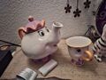 Die schöne und das Biest Mrs Potts Teekanne mit Sieb und Tasse Keramik  Disney