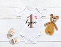 Babybody 1 Jahr Geburtstag personalisiert Name Kinder Baby Babybody