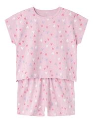 Name it Mädchen Schlafanzug kurz Shorty Gr. 86-164 NKFNIGHTSET CAP PINK HEARTS