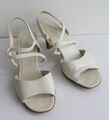 Damen Gabor Sandale Stiletto Gr. 36,5 UK 3,5 cremeweiß 6,5cm Absatz Leder Sommer