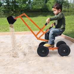 Sitzbagger mit Schaufel Kinderbagger aus Metall Sandbagger zum aufsitzen