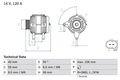 Lichtmaschine Generator Lima BOSCH 0 986 041 860 +67.25€ Pfand für SKODA SEAT VW