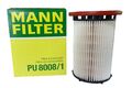 Original MANN Kraftstofffilter PU8008/1 für Audi Q3 Seat Alhambra VW Passat