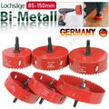 Ø 85-150mm Lochsäge Bohrkrone M42 HSS Bi-Metall Dosenbohrer Dosensenker Rot DE