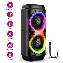 Bluetooth 5.0 Lautsprecher RGB Subwoofer Musikbox Boombox Party Stereo Speaker