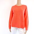 OUI Pullover Damen Strickpullover Oberteil Orange 100% Baumwolle Tasche Neu