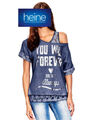 2-in-1-Shirt+Spitzentop mit Schriftzug B.C. heine. blau. NEU!!! SALE%%%