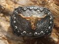 Western Belt Buckle Skull Stier Longhorn in 3D Buffalo Cowboy Gürtelschnalle 93 