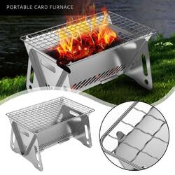 Outdoor BBQ Holzkohlegrill Camping Mini Tragbar Grill Klappgrill Edelstahl