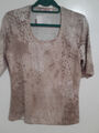 BASLER  Shirt Top Schlangenmuster Taupe-Weiß Gr.40 NEU