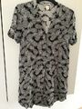 longbluse tunika minikleid h&m 38 schwarz weiss Ananas print boho blogger