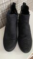 Tamaris Chelsea Boots 38 Stiefeletten Budapester Muster Blau Wildleder