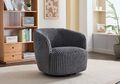 Loungesessel Relaxsessel Designer Sessel Alma aus Kord drehbar - Anthrazit