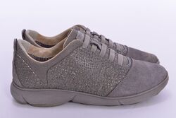 GEOX GR. 36 GRAU SILBER WILDLEDER GETRAGEN