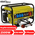 Stromerzeuger Benzin 4 Takt Notstromaggregat 400V Stromgenerator 2500W B-WARE