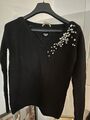 Dear Cashmere Damen Pullover Gr M Schwarz Cashmere  mit Swarovski