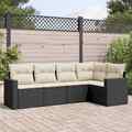 Gartenmöbel Sofa Garnitur Lounge Sitzgruppe 5-tlg. Beige Poly Rattan vidaXL