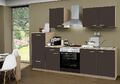Küchenblock ohne Elektrogeräte Classic 270 cm lava matt incl. Edelstahl Spüle
