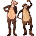 Affen Kostüm cheeky Monkey für Erwachsene Gr. M-XL braun Tier unisex Fasching