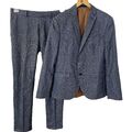 Business Anzug Herren Gr. 50 Blau Sakko Blazer Hose Büro Isaac Dewhirst 