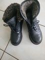 Hush Puppies Stiefelette gefüttert gr. 38 schwarz Leder gebraucht