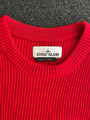 Stone Island Rippstrick Pullover Rundhals Gr.M Rot neuwertig