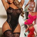 Damen Dessous Body Spitze Turnanzug Dessous Nachtwäsche weiblich hoch geschnitt