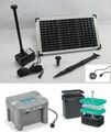 20W LED SOLARPUMPE SOLAR TEICH GARTEN AKKU BATTERIE BELEUCHTUNG FILTER PUMPE 