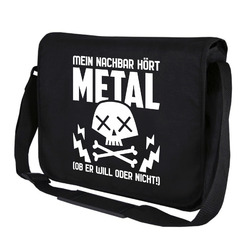 Mein Nachbar hört Metal ob er will oder nicht Heavy Umhängetasche Messenger Bag