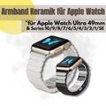 Armband Keramik für Apple Watch Ultra SE 10 9 8 7 6 ⭐️ Edelstahl Gliederarmband