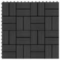 Terrassenfliesen 11 Stück WPC 30 x 30 cm 1 qm Schwarz