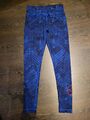 Zumba Leggings M 38 Damen dunkelblau gemustert lang Sport Tight eng Dance Stretc