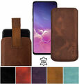 Exclusive Echt Leder Tasche Etui Handyhülle Slim Case für Samsung Galaxy S10e