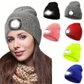 NEU Wintermütze warme Mütze Strickmütze mit LED Licht aufladbar USB Beanie Z172